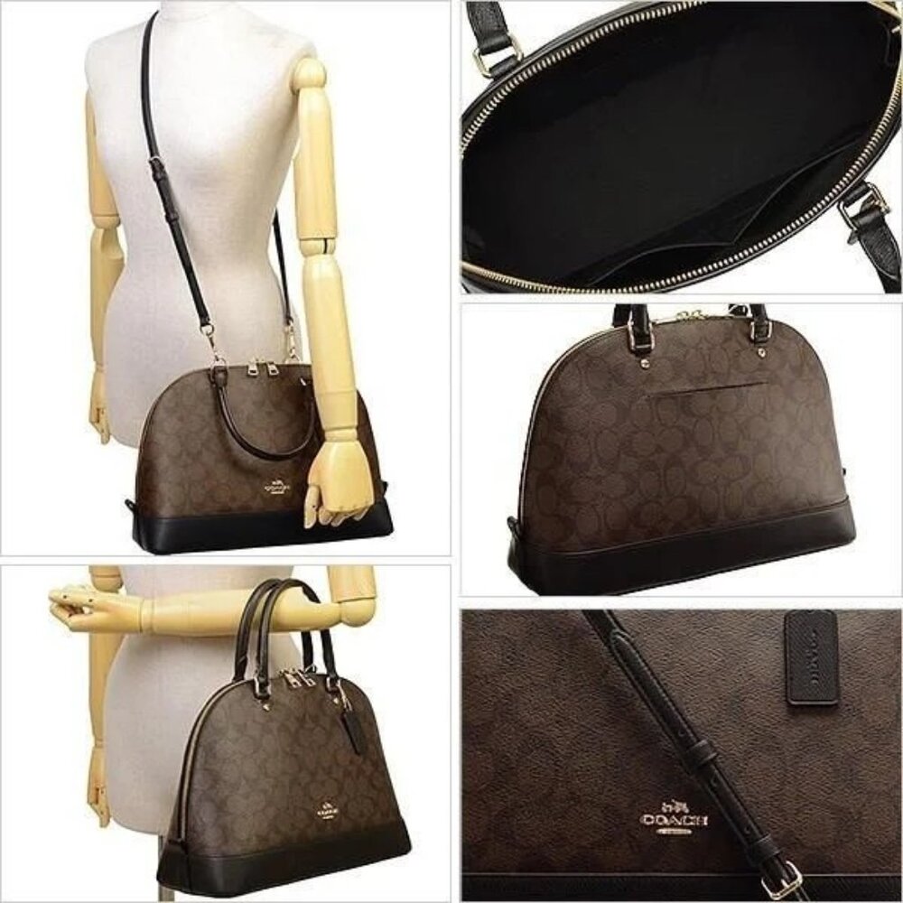 Like New Coach Sierra Signature Brown & Black Satchel Purse - Picture 4 of 4